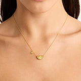 BY CHARLOTTE - Lotus Birthstone Necklace - April - White Topaz | Gold