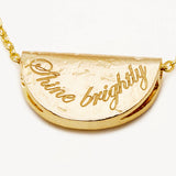 BY CHARLOTTE - Lotus Birthstone Necklace - April - White Topaz | Gold