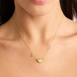 BY CHARLOTTE - Lotus Birthstone Necklace - June / Moonstone