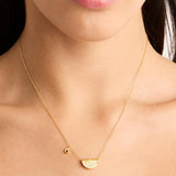 BY CHARLOTTE - Lotus Birthstone Necklace - July - Ruby | Gold
