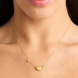 BY CHARLOTTE - Lotus Birthstone Necklace - October - Pink Tourmaline | Gold