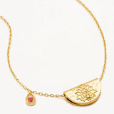 BY CHARLOTTE - Lotus Birthstone Necklace - October - Pink Tourmaline | Gold