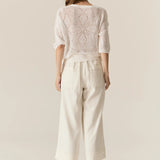 POL CLOTHING - Milton Pointelle Tee - White