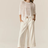 POL CLOTHING - Milton Pointelle Tee - White