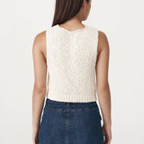 ROWIE - Catalina Crop Knit Tank - Creme