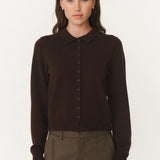 ROWIE - Celia Merino Knit Cardigan - Dark Cocoa