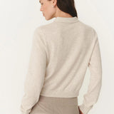 ROWIE - Celia Merino Knit Cardigan - Oat Marle