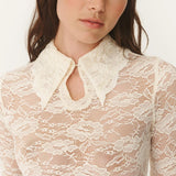 ROWIE - Charlotte Rose Lace Top - Butter Creme