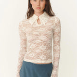 ROWIE - Charlotte Rose Lace Top - Butter Creme