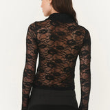 ROWIE - Charlotte Rose Lace Top - Noir