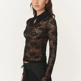 ROWIE - Charlotte Rose Lace Top - Noir