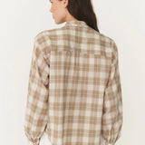ROWIE - Cora Long Sleeve Blouse - Fawn Plaid