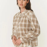 ROWIE - Cora Long Sleeve Blouse - Fawn Plaid