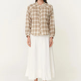 ROWIE - Cora Long Sleeve Blouse - Fawn Plaid