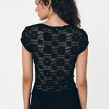 ROWIE - Galo Sunflower Lace Tee - Noir