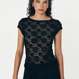ROWIE - Galo Sunflower Lace Tee - Noir