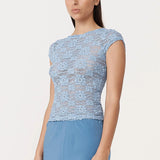 ROWIE - Galo Sunflower Lace Tee - Periwinkle