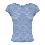 ROWIE - Galo Sunflower Lace Tee - Periwinkle