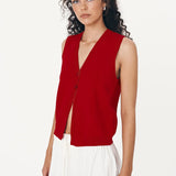 ROWIE - Goldie Knit Vest - Candy Red