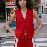 ROWIE - Goldie Knit Vest - Candy Red