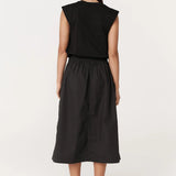 ROWIE - Jessica Organic Midi Dress - Tonal Noir