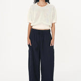 ROWIE - Loretta Pointelle Knit Top - Bone