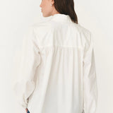 ROWIE - Luma Organic Eyelet Blouse - Bone