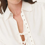 ROWIE - Luma Organic Eyelet Blouse - Bone