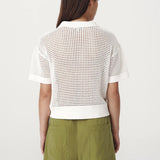 ROWIE - Mimi Knit Polo Top - Bone