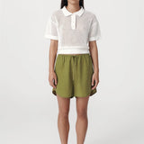 ROWIE - Mimi Knit Polo Top - Bone