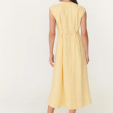 ROWIE - Mira Linen Midi Dress - Lemon