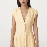 ROWIE - Mira Linen Mini Dress - Lemon