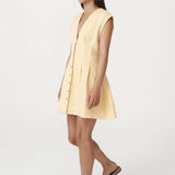 ROWIE - Mira Linen Mini Dress - Lemon