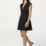 ROWIE - Mira Linen Mini Dress - Noir