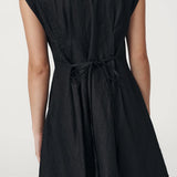 ROWIE - Mira Linen Mini Dress - Noir