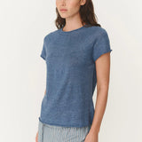 ROWIE - Poet Linen Knit Top - Blue Marle