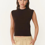 ROWIE - Quinn Merino Knit Vest - Dark Cocoa