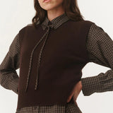 ROWIE - Quinn Merino Knit Vest - Dark Cocoa