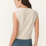 ROWIE - Quinn Merino Knit Vest - Oat Marle