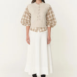 ROWIE - Quinn Merino Knit Vest - Oat Marle