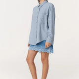 ROWIE - Ramona Silk Long Sleeve Shirt - Periwinkle