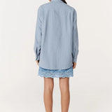 ROWIE - Ramona Silk Long Sleeve Shirt - Periwinkle