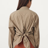 ROWIE - Ramona Tie Back Shirt - Olive Stone