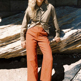 ROWIE - Ramona Tie Back Shirt - Olive Stone