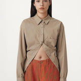 ROWIE - Ramona Tie Back Shirt - Olive Stone