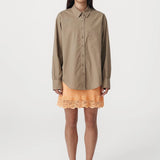 ROWIE - Ramona Tie Back Shirt - Olive Stone