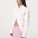 ROWIE - Ramona Tie Back Shirt - Powder Pink