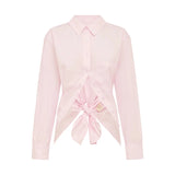 ROWIE - Ramona Tie Back Shirt - Powder Pink