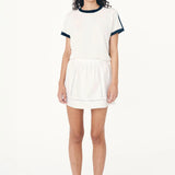 ROWIE - Raina Contrast Knit Tee - Ink