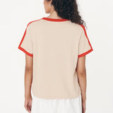ROWIE - Rania Contrast Knit Tee - Spiced Latte